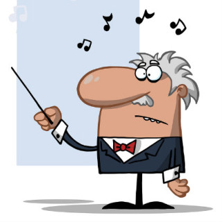 cartoon illustration of an orchestra conductor