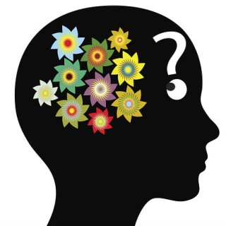 silhouette of a head with a question mark inside it