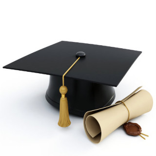 illustration of graduation cap and diploma
