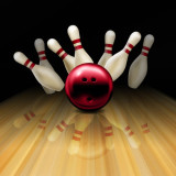 Illustration of bowling ball and pins