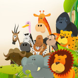illustration with diverse assortment of animals
