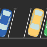 abstract graphic showing cars and an empty parking space