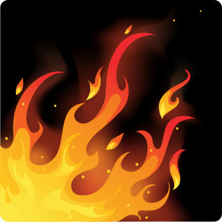 graphic illustration of flames from a fire
