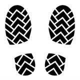 illustration of black imprint of walking shoes