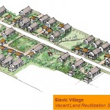 Illustration showing vision of Slavic Village's future