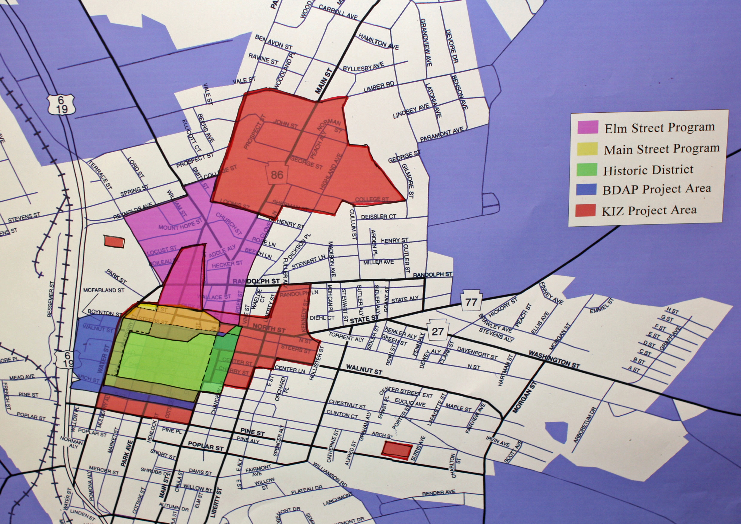 Map of Keystone Innovation Zone in Meadville Planners
