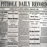 front page of old edition of Pithole Daily Record newspaper