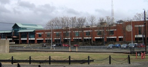 Back of Scranton Mall as seen from Steamtown site