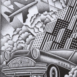 Illustration of car, plane, and buildings by Paul Hoffman for PlannersWeb