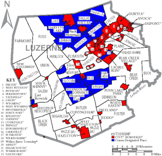 Luzerne County map shows multitude of jurisdictions within the county