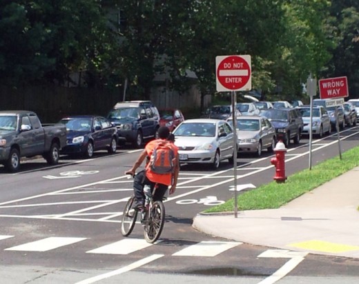 photo of bike lane in Charlottesville