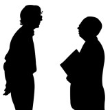 illustration of two men talking