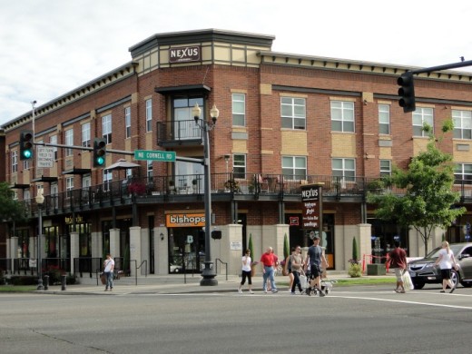 Mixed-use development in Orenco Station's Town Center area.