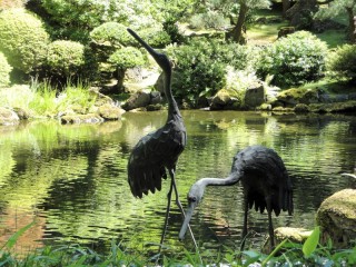 Gardens-stork-sculptures