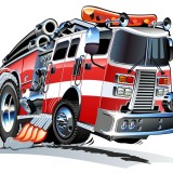Cartoon illustration of a fire truck