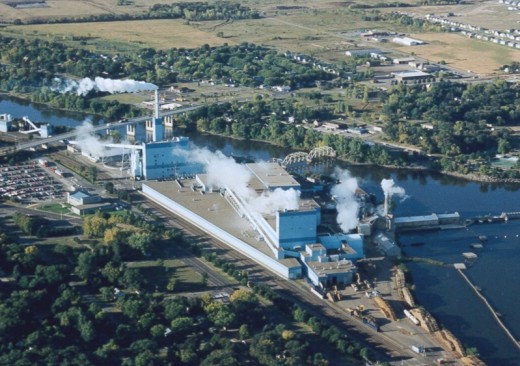 The Verso Paper Mill seen in a 1990s photo.