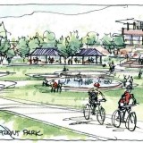 Sketch of possible Riverfront Park; courtesy of the Sonoran Institute.
