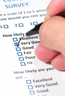 person completing a survey form