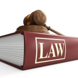 book with the word "Law" on it.
