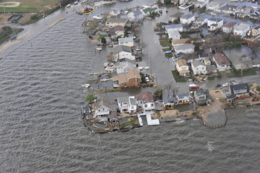 Areas of Long Island, N.Y., shown during a Coast Guard overflight on Oct. 30, 2012.