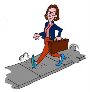 Woman walking. Illustration by Marc Hughes for PlannersWeb