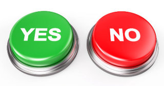 graphic of yes and no buttons.