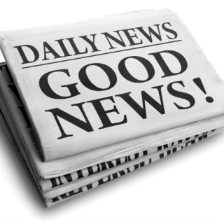 Daily news newspaper headline reading good news